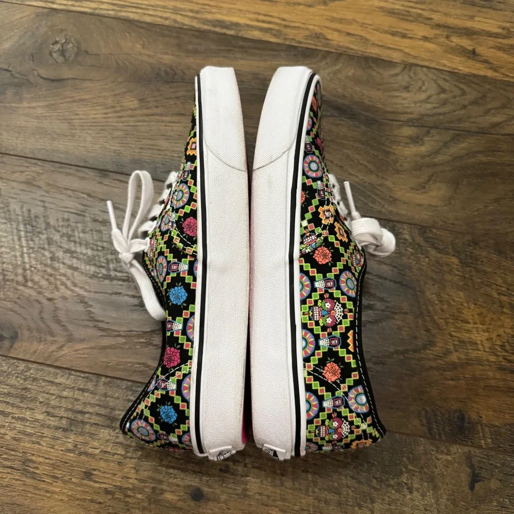 Vans Authentic Dia de los Muertos Floral Sugar Skull Sneakers Mens 7 Womens 8.5